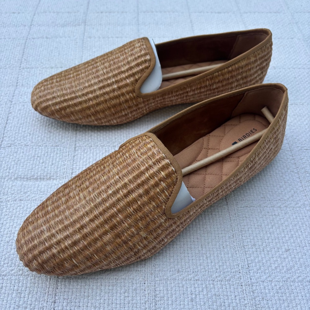 Women's 11 BIRDIES The Starling Flat Tan Raffia Flats Shoes NEW